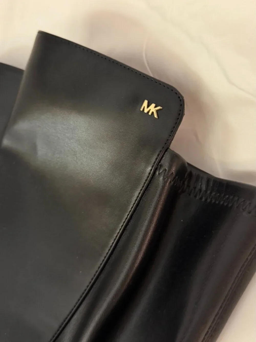 Super tall Michael Kors Black Leather Boots  Size 8 NWOT